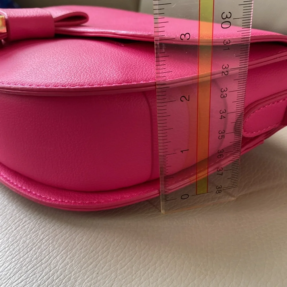 Hot Pink Crossbody Bag with Gold Hardware
